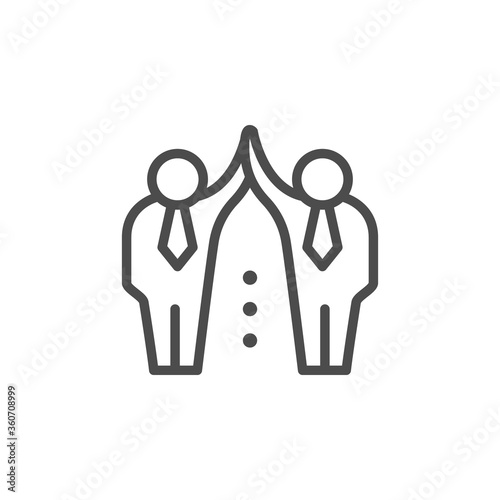 Staff communication line outline icon