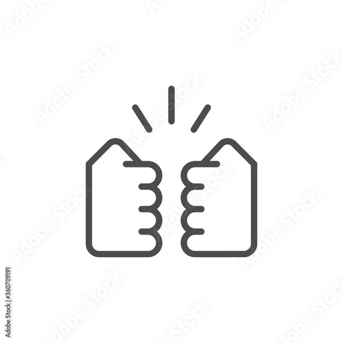 Brofist sign line outline icon