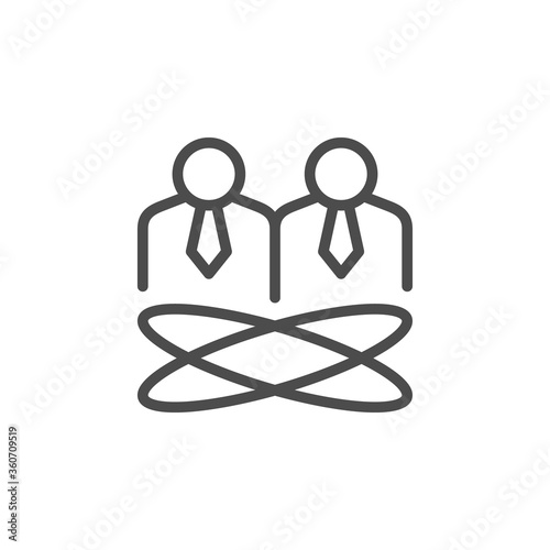 Staff communication line outline icon
