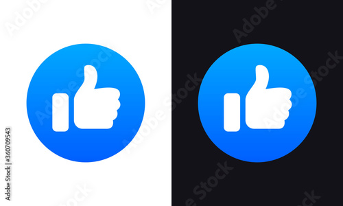 Social Media Post React Emoji thumbs up Icon Vector Illustrations