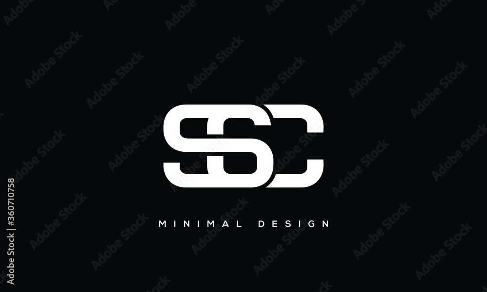 alphabet letters monogram icon logo CS or SC Stock Vector | Adobe Stock