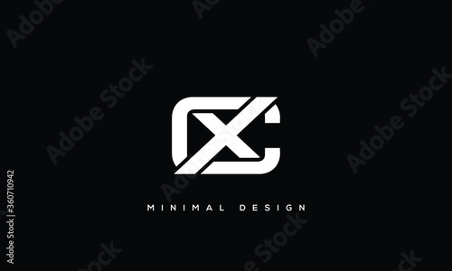 alphabet letters monogram icon logo CX or XC