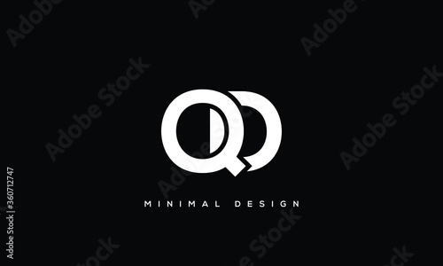 alphabet letters monogram icon logo DQ or QD
