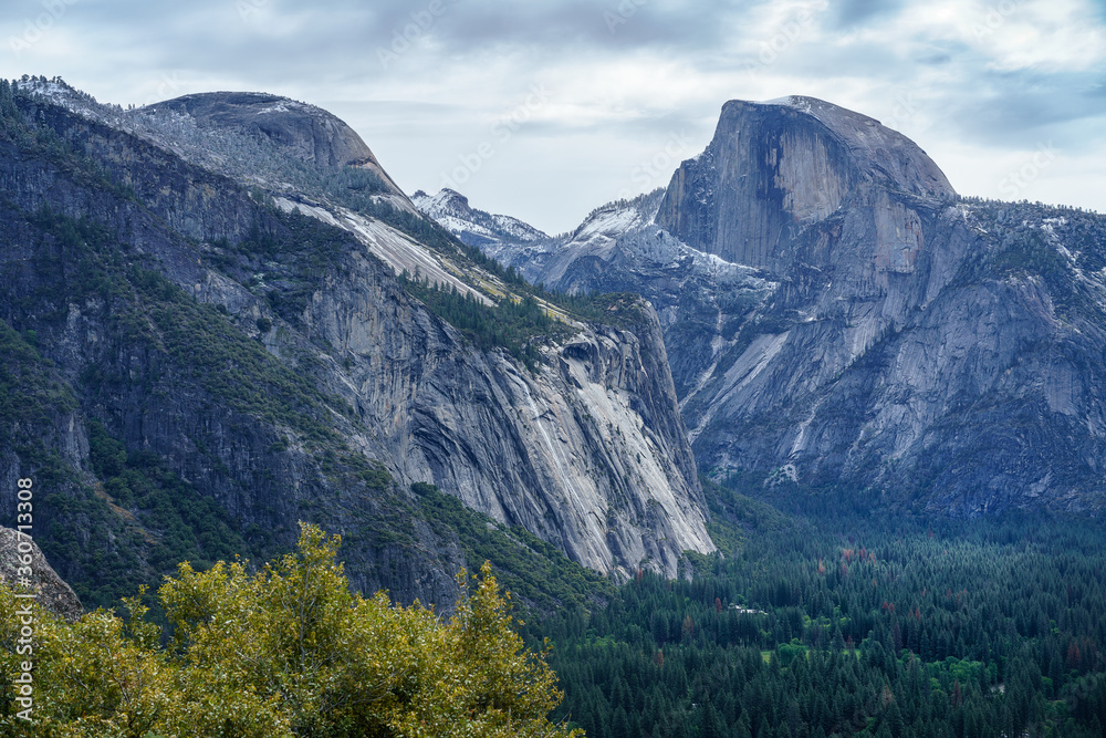 hiking the upper yosemite falls trail in yosemite national park in california, usa hiking the upper yosemite falls trail in yosemite national park in california, usa