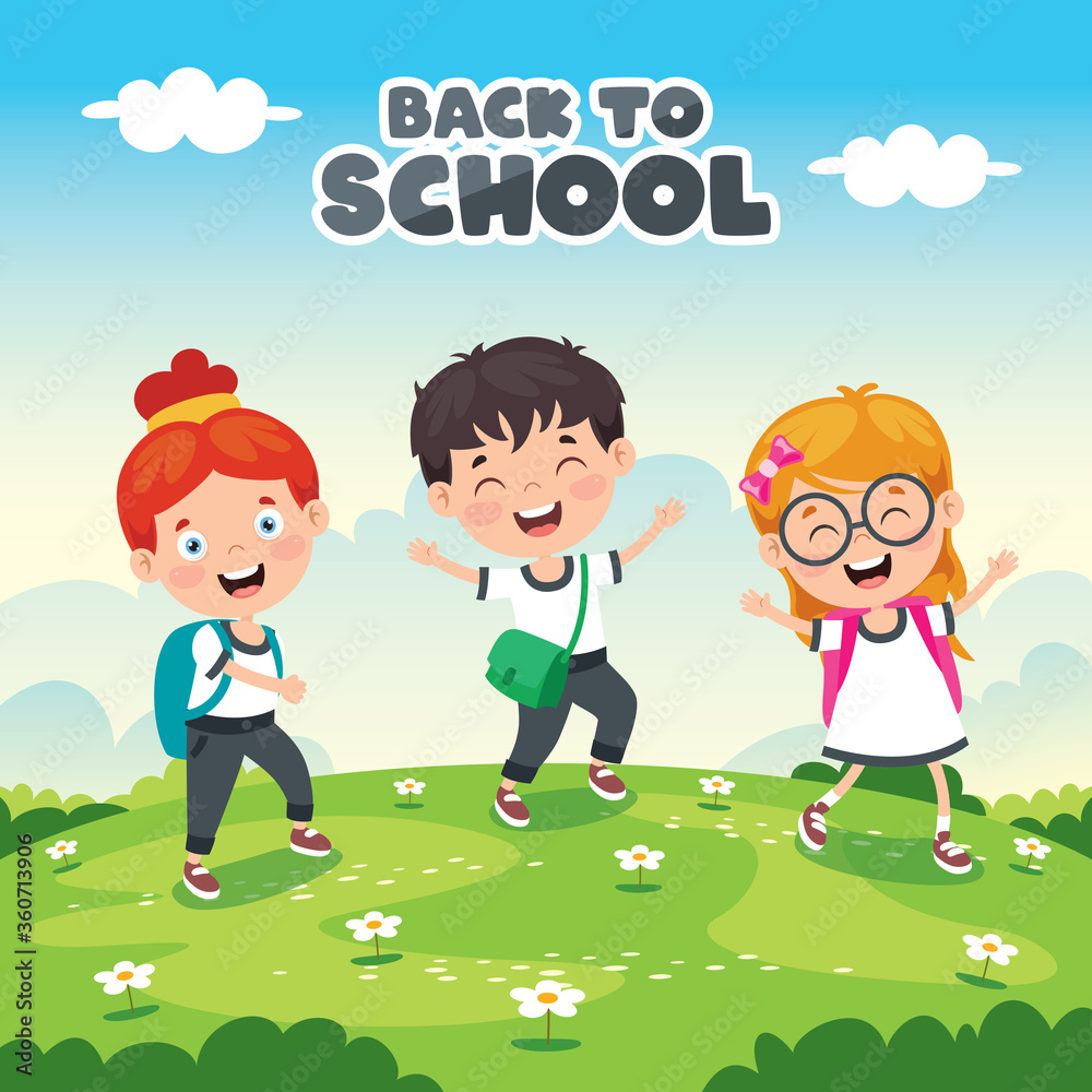 Back To School Concept With Funny Children