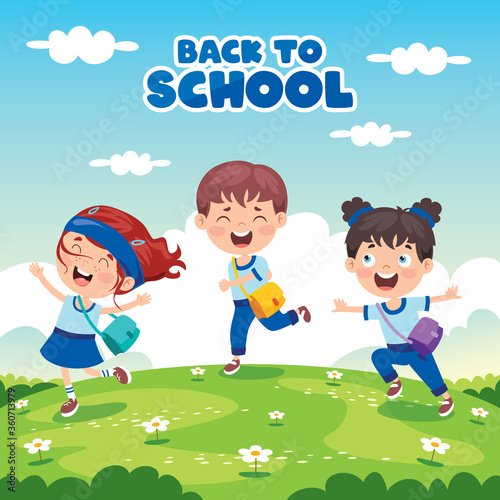 Back To School Concept With Funny Children