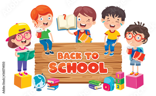 Back To School Concept With Funny Children