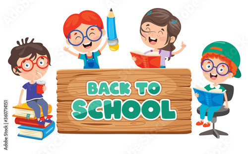 Back To School Concept With Funny Children