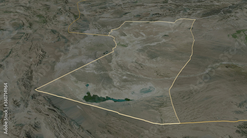 Nimruz, Afghanistan - outlined. Satellite photo