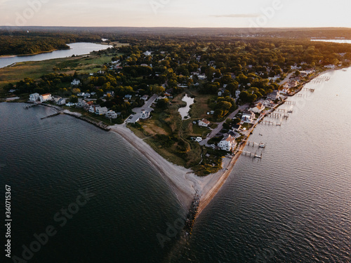 Slika na platnu Arial landscape photograph taken in Warwick Rhode Island