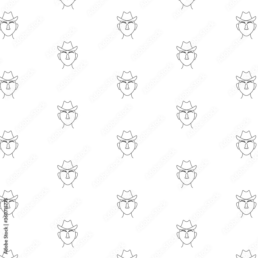 Pattern contour of a male face. Suitable for label, logo, packaging, decor, background.