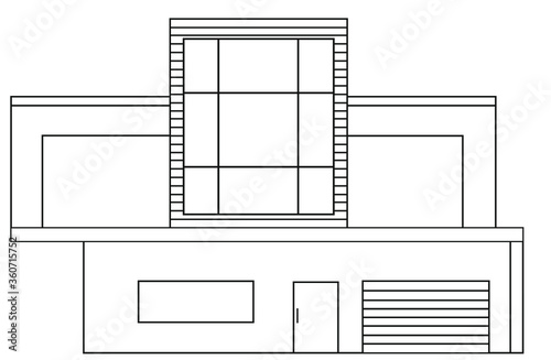 Modern Architecture House Vector Illustration