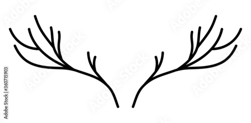 Black deer horns are very similar to tree branches. It can be used as background, decor, packaging, greeting card.