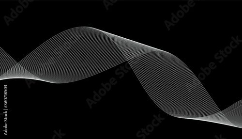 Vector white stripes on a black background in modern minimalism design