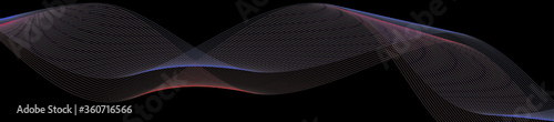 Vector blue and red stripes on a black background in modern minimalism design