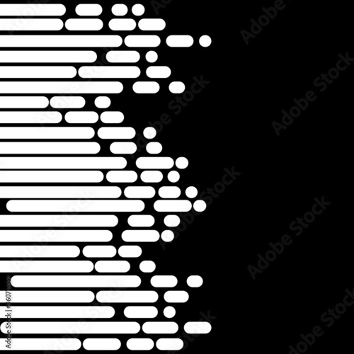 Vector set of white stripes and drops on a black background