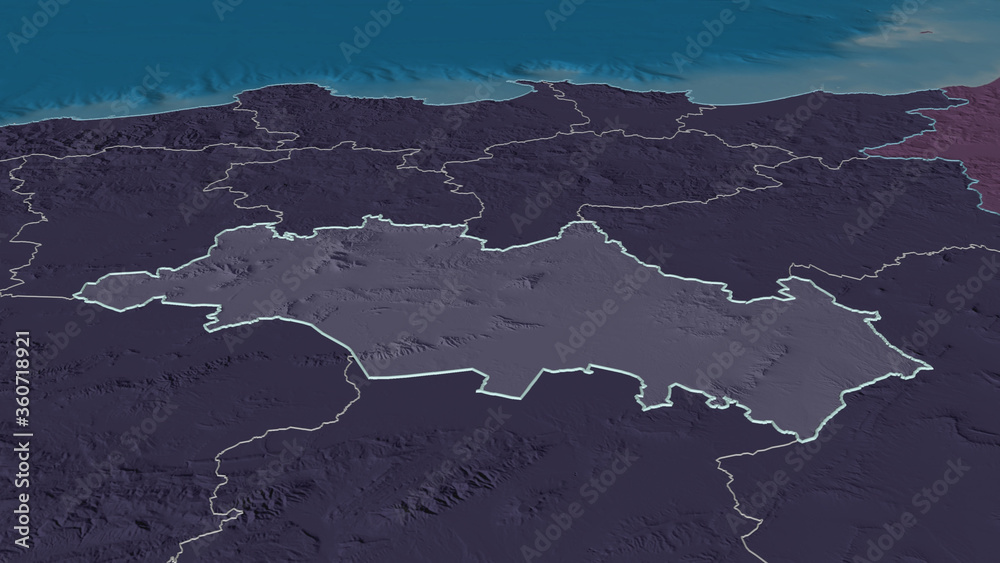Oum el Bouaghi, Algeria - outlined. Administrative Oum el Bouaghi, Algeria - outlined. Administrative