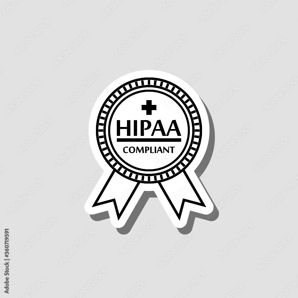 HIPAA Compliance sticker icon isolated on gray background