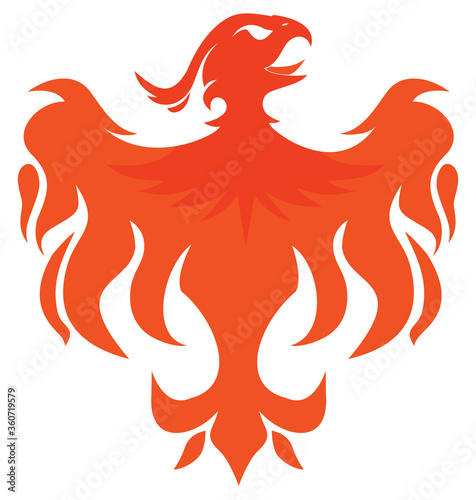 Phoenix bird on fire vector