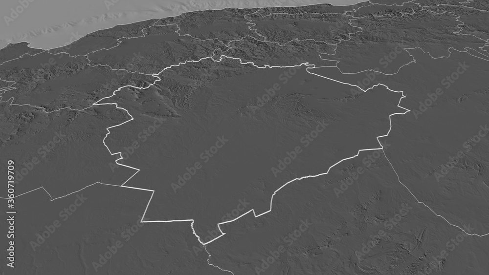 Tiaret, Algeria - outlined. Bilevel Tiaret, Algeria - outlined. Bilevel