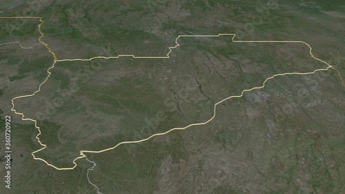 Lunda Norte, Angola - outlined. Satellite photo
