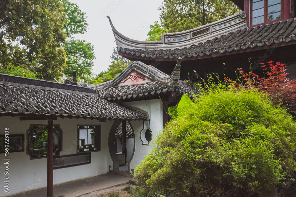 Traditional Chinese architecture and garden on Huxin Island in South Lake in Jiaxing, China Traditional Chinese architecture and garden on Huxin Island in South Lake in Jiaxing, China
