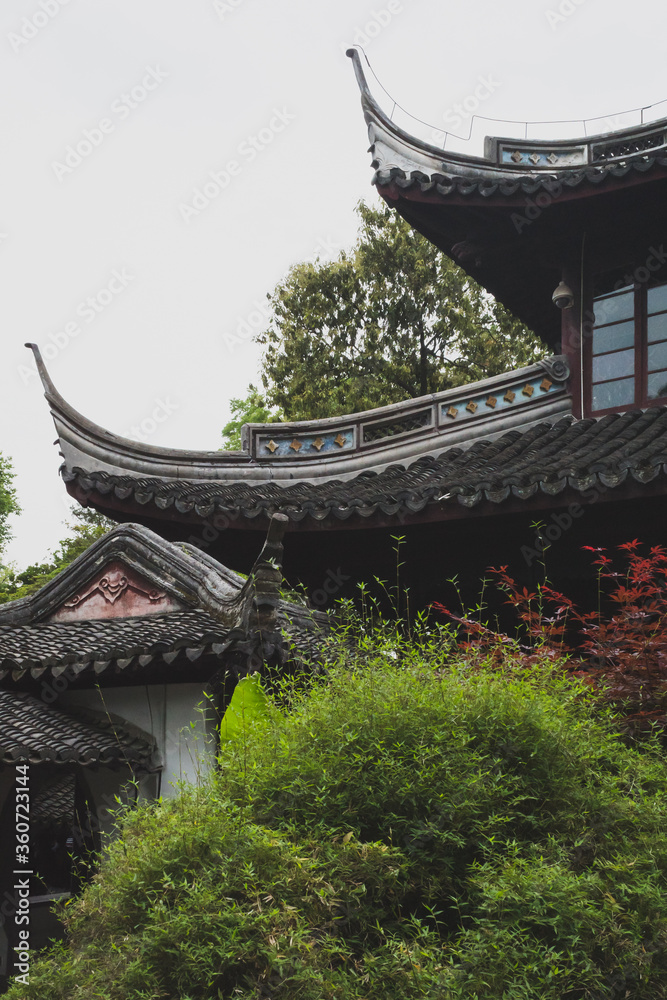 Traditional Chinese architecture and garden on Huxin Island in South Lake in Jiaxing, China Traditional Chinese architecture and garden on Huxin Island in South Lake in Jiaxing, China