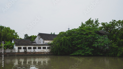 Chinese architecture by water in South Lake scenic area in Jiaxing, China © Mark Zhu