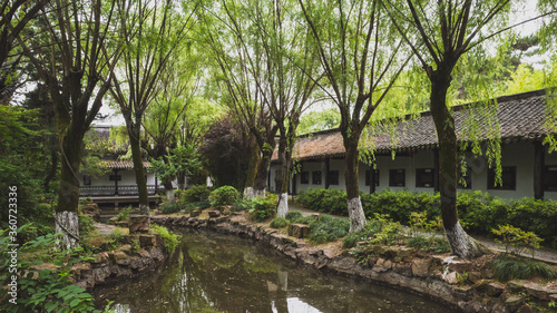 Traditional Chinese garden and architecture in South Lake scenic area in Jiaxing  China