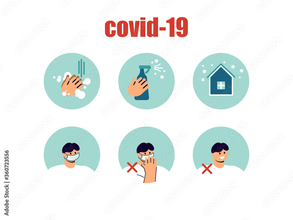 Fototapeta premium COVID-19 advice. Social distance, human and rules.