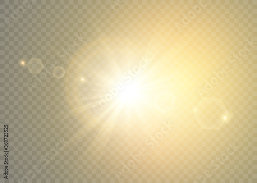 Vector transparent sunlight special lens flare light effect.