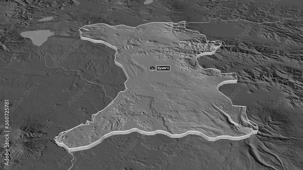 Shirak, Armenia - extruded with capital. Bilevel Shirak, Armenia - extruded with capital. Bilevel