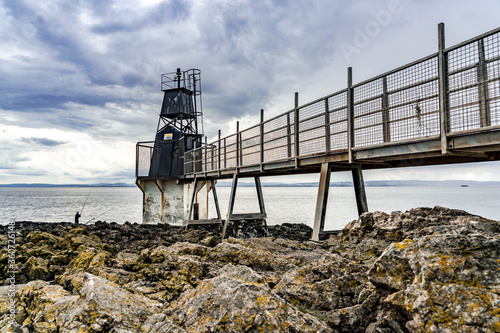 Portishead pier looking over to Wales photo