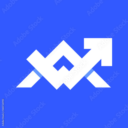 Free Download Logo with a successful graph up for business. Flat vector illustration. Letter A trader logo. Forex logo. - GFXLoad