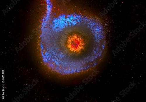 Fototapeta Naklejka Na Ścianę i Meble -  galaxy with a bright core, nebulae and stars