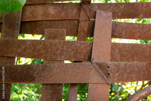 steel rusty fence fences green spaces