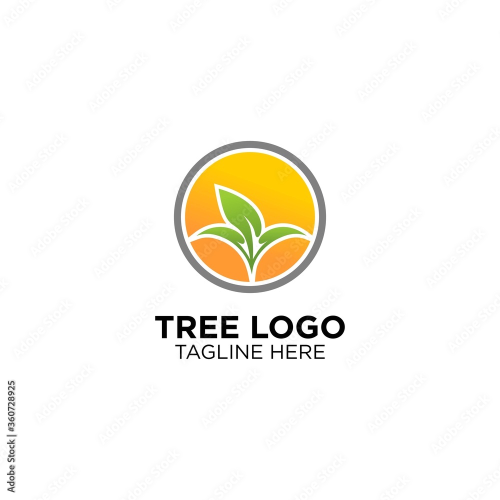 Sunset With Beach Logo Design Sunset With Beach Logo Design