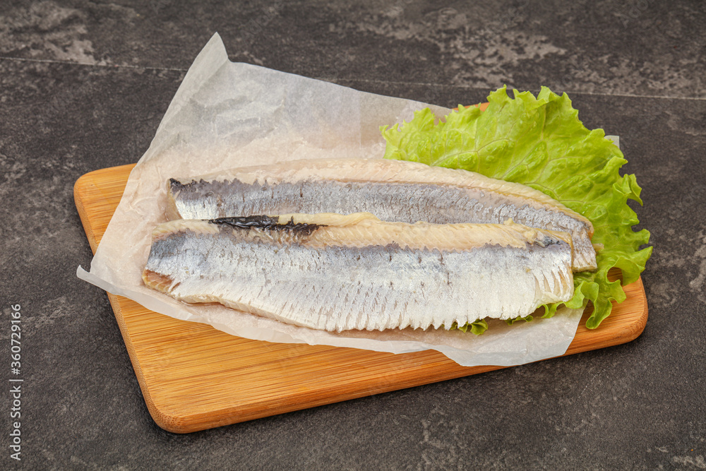 Herring fillet with salad leaves Herring fillet with salad leaves