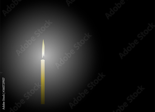 abstract illustration candle on a dark background 