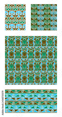 Maori Traditional Seamless Vector Patterns Set photo