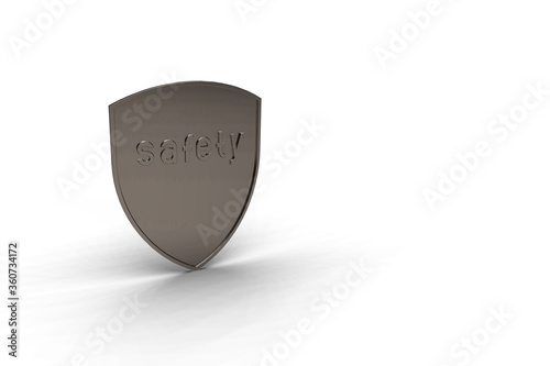The military shield with lettering 