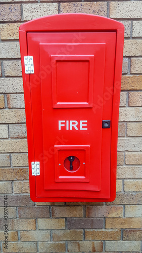 Red fire emergency box.