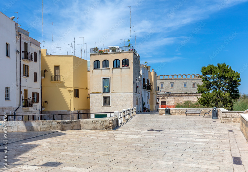 Downtown of Bari, the capital city of the Metropolitan City of Bari and of the Apulia region, on the Adriatic Sea, in Italy.