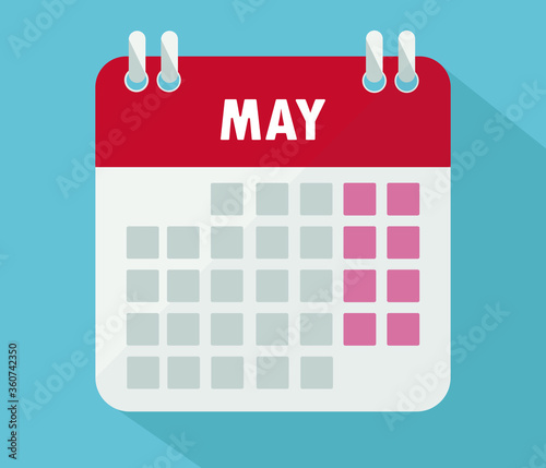 May calendar. Vector, Calendar, poster, graphic.
