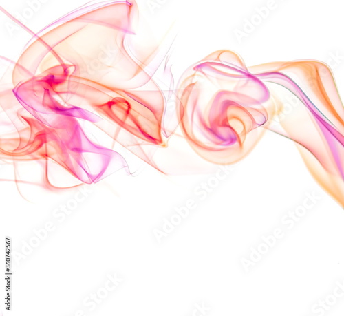 Colored smoke on white background