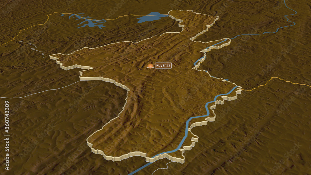 Muyinga, Burundi - extruded with capital. Relief Muyinga, Burundi - extruded with capital. Relief