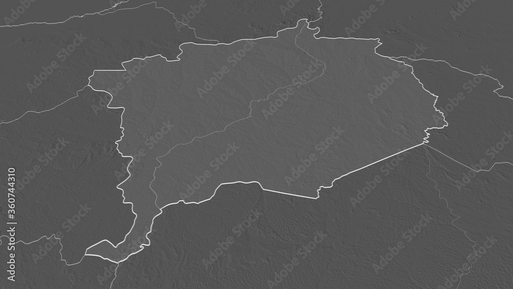Haute-Kotto, Central African Republic - outlined. Bilevel