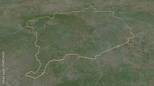 Haute-Kotto, Central African Republic - outlined. Satellite photo