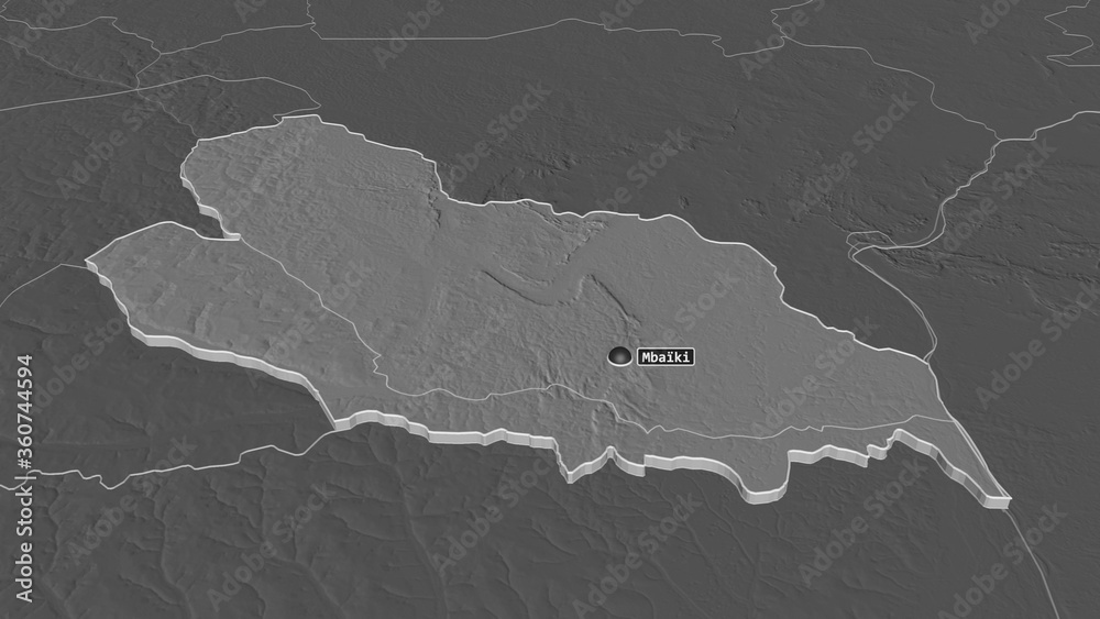 Lobaye, Central African Republic - extruded with capital. Bilevel Lobaye, Central African Republic - extruded with capital. Bilevel