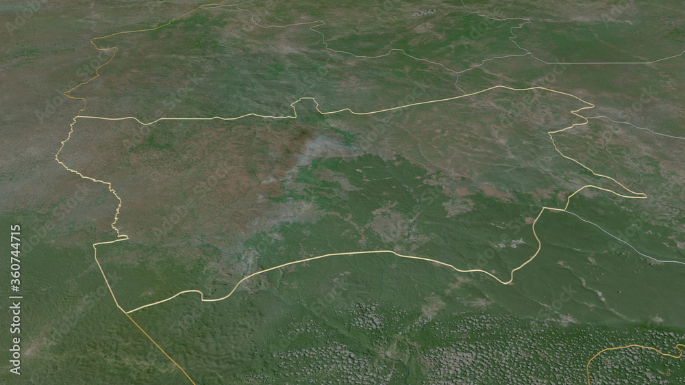 Mambéré-Kadéï, Central African Republic - outlined. Satellite